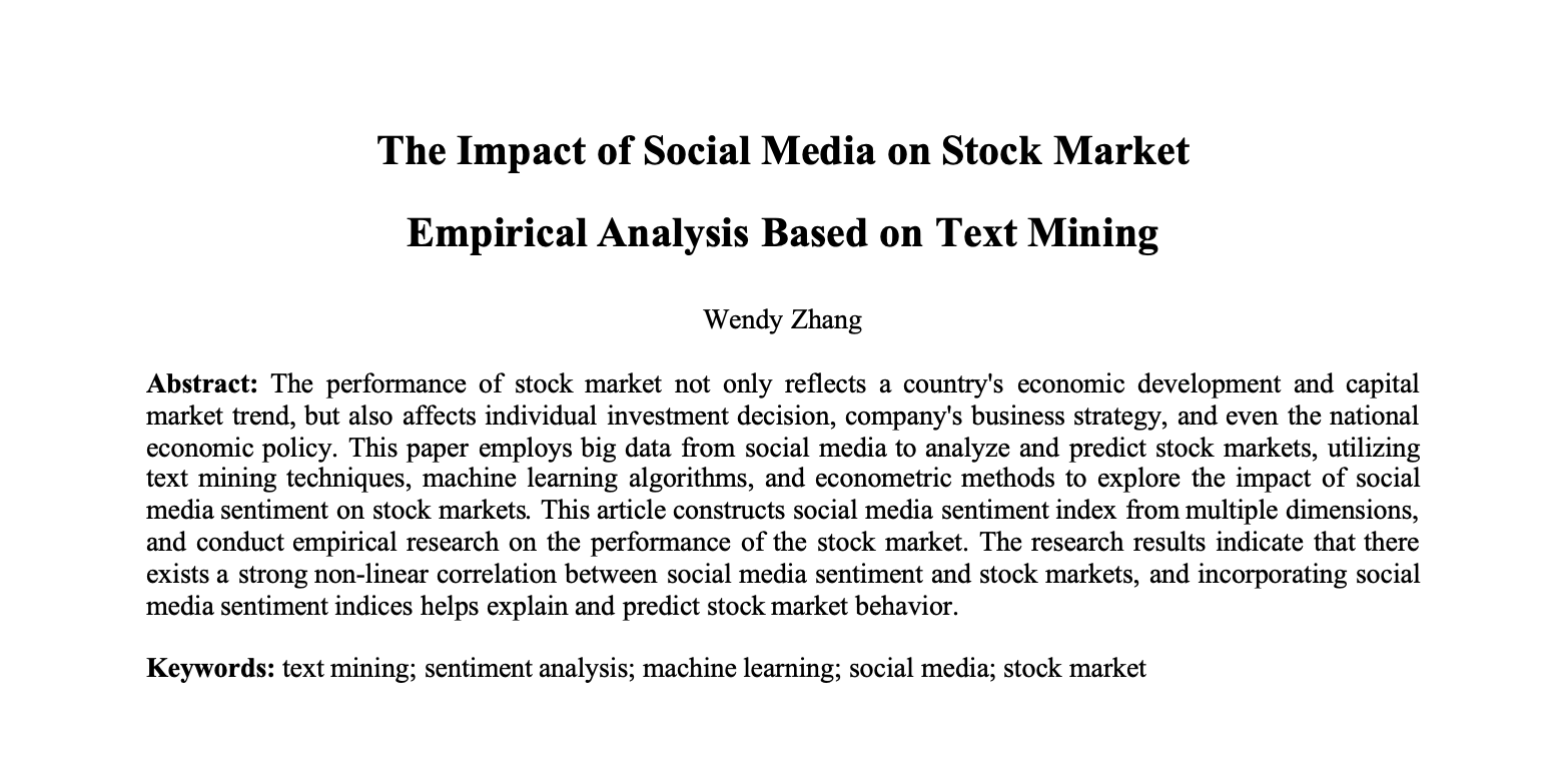 Social Media Stock Market Research